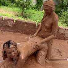 Messygirl: New Messygirl Download: Topless Mud Wrestling with Celeste and Penelope