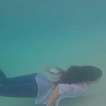 WetlookFashion: Nathalia Swims in Jeans and a Sheer Shirt