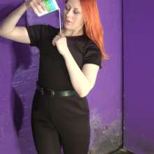 DungeonMasterOne: Ravishing Redhead Rosemary in Formal Jumpsuit Filling!