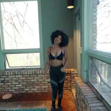 WetlookFashion: Rose Swims in Sporty Leggings and Sports Bra