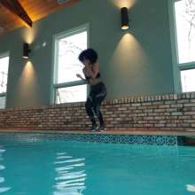 WetlookFashion: Rose Swims in Sporty Leggings and Sports Bra