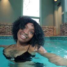 WetlookFashion: Rose Swims in Sporty Leggings and Sports Bra