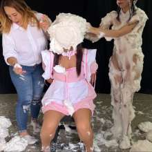 RevSlymsford: Siobhan's Revenge: Cynthia Gets 50 Pie Barrage: Ends Naked