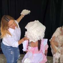 RevSlymsford: Siobhan's Revenge: Cynthia Gets 50 Pie Barrage: Ends Naked