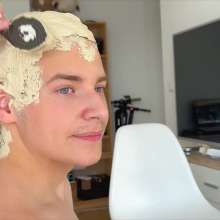 Your Wet Cat: Two Friends Were Doing a Hair Kaolin Mask in White Panties