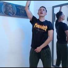WETColours: Andy SuperWet with T-shirt and Pants with Final Striptease