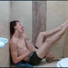 WETColours: Dario in His First Shower with T-shirt and Jeans