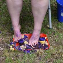JD and Messy Andi: Cupcake Squish!  (Messy Pantyhose/Feet)