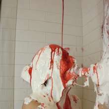 Messy Temptress: Gooey Blowjob with Sticky Marshmallow and Strawberry Syrup