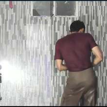 WETColours: Jack Gets Completely Wet in Red T-shirt and Brown Pants