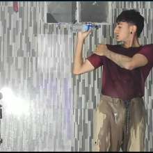 WETColours: Jack Gets Completely Wet in Red T-shirt and Brown Pants