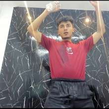 WETColours: Jack Super Wet in Red T-shirt and Black Shorts