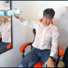 WETColours: Luke All Wet in His New White Shirt and in His New Jeans