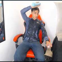 WETColours: Luke Super Wet with His New Blue Shirt and Jeans