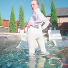 WetlookFashion: Mandi Gets Wet As Blaze the Cat