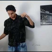 WETColours: Matteo Gets Wet with Green Shirt and Jeans