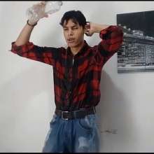 WETColours: Matteo Gets Wet with Water Bottles in Shirt and Jeans