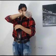 WETColours: Matteo Gets Wet with Water Bottles in Shirt and Jeans