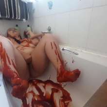 Darkabyss445: Messy with Tomato Sauce and Dildo Action