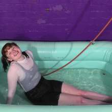 DungeonMasterOne: Miss Abigail's Denim Shorts in the Dungeon Pool