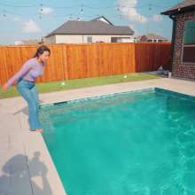 WetlookFashion: Reina Takes Her First-ever Fully-Clothed Swim Wearing Jeans