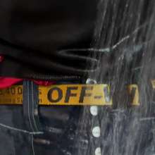 vstyle83: Shower in Humor Jeans, Off-White Belt, Nike Jordans