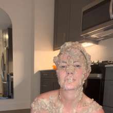 Slimed Models: Topless Haley Slimes Herself With Dog Food