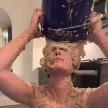 Slimed Models: Topless Haley Slimes Herself With Dog Food