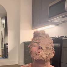 Slimed Models: Topless Haley Slimes Herself With Dog Food