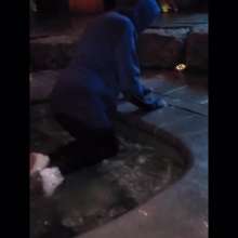 Wet Orchid: Wet Orchid Goes for a Clothed Candid Night Dip in the Pool