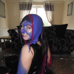 tonyhill: Kacie James - Gunged Latex Mini Dress!!