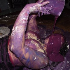 tonyhill: Kacie James - Gunged Latex Mini Dress!!