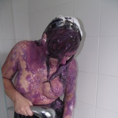 tonyhill: Kacie James - Gunged Latex Mini Dress!!