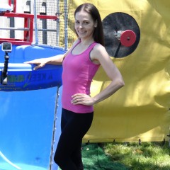 DunkTankFan: Amanda Dunked in Black Capris and a Pink Top