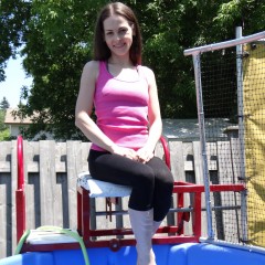 DunkTankFan: Amanda Dunked in Black Capris and a Pink Top