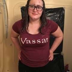 Wambassador: She's back!  My amateur WAM goddess takes messy pudding pies in coed getup