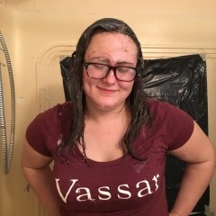 Wambassador: She's back!  My amateur WAM goddess takes messy pudding pies in coed getup