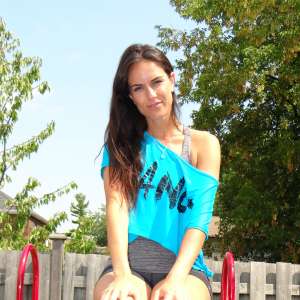 DunkTankFan: New Emily Dunked In a Teal top and Tight Black Shorts