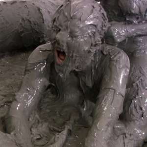 Messygirl: Real mud wrestling, not staged!