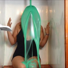 CandyCustard: Maria plays a game and masturbates twice in green gunge