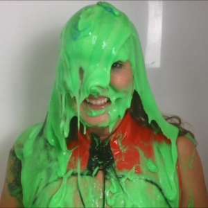 CandyCustard: Maria tests amazing new gunge in the tank in PVC dress
