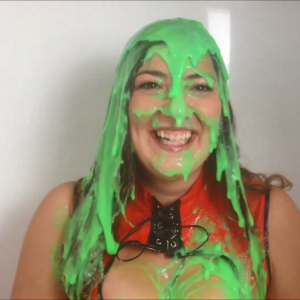 CandyCustard: Maria tests amazing new gunge in the tank in PVC dress