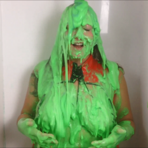 CandyCustard: Maria tests amazing new gunge in the tank in PVC dress