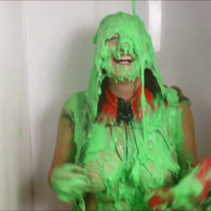 CandyCustard: Maria tests amazing new gunge in the tank in PVC dress
