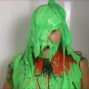 CandyCustard: Maria tests amazing new gunge in the tank in PVC dress
