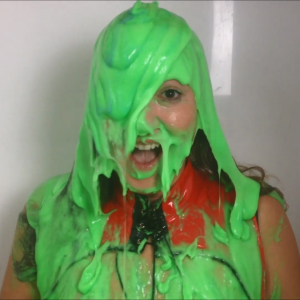 CandyCustard: Maria tests amazing new gunge in the tank in PVC dress