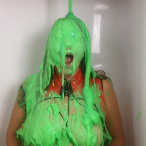 CandyCustard: Maria tests amazing new gunge in the tank in PVC dress