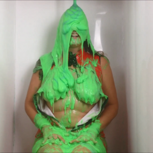 CandyCustard: Maria tests amazing new gunge in the tank in PVC dress