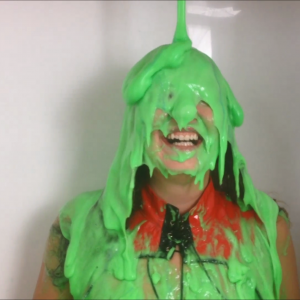 CandyCustard: Maria tests amazing new gunge in the tank in PVC dress