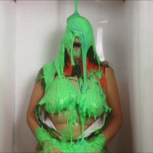 CandyCustard: Maria tests amazing new gunge in the tank in PVC dress